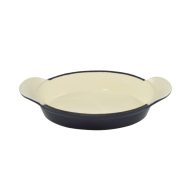   Acélkék Szeletsütő mini ovális 21*15cm, zománcozott öntöttvas